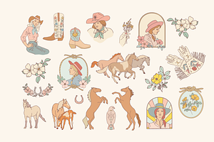 Western Cowgirl Graphics Pack