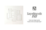 6 Frame Gallery Wall Mockup PSD, a Mockup by First Impression Mockups (Thumbnail 4 of 4)