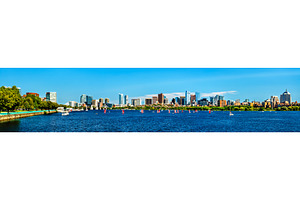 Panorama of Boston above the Charles, an Architecture Photo by Leonid Andronov