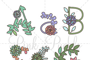 Succulent Alphabet Clipart/Vectors