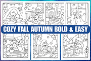 Cozy Fall Autumn Coloring Pages, a Seasonal Illustration by Coco Bloom (Thumbnail 1 of 3)