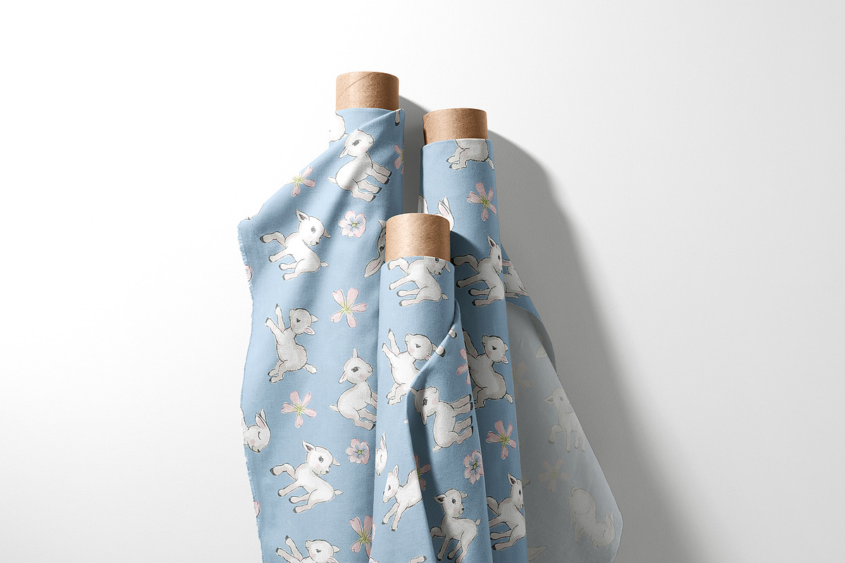 Cute Baby Lamb Pattern, a Pattern Graphic by StudioGlouna (Photo 3 of 4)