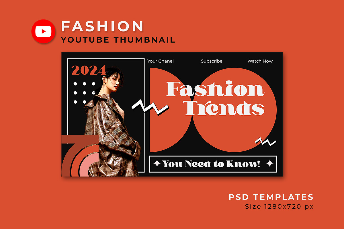 Fashion Trends YouTube Thumbnail, a Social Media Template by Artnivora.Std