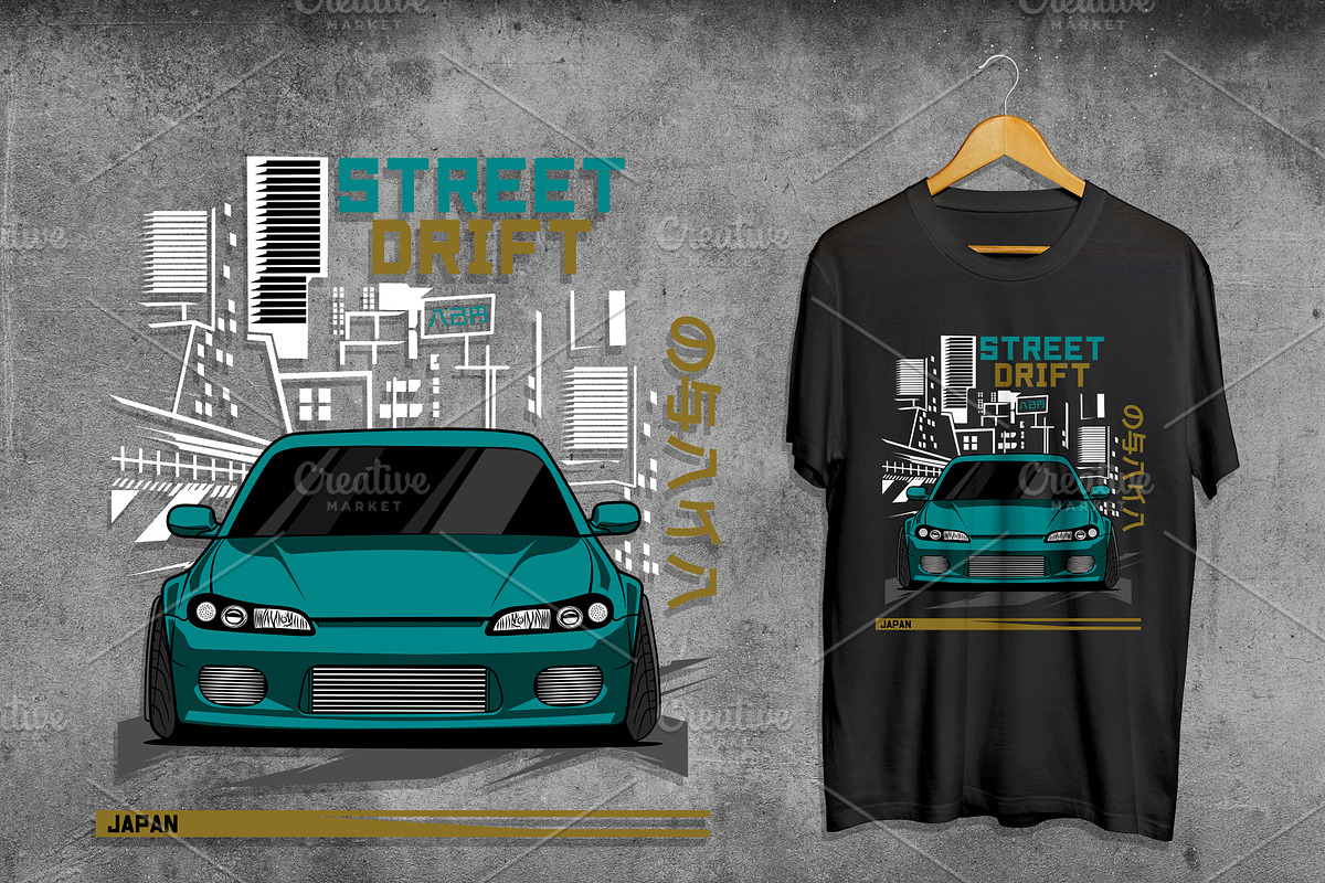 t-shirt design japan car lovers, a Pattern Graphic by borera studio (Photo 1 of 3)