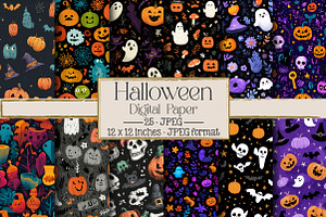 Halloween Digital Paper, an Illustration by DreamPrint404