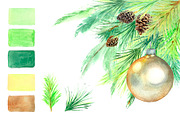 Christmas watercolor set, an Illustration by Art Watercolor (Thumbnail 3 of 7)