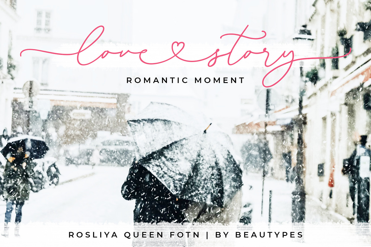 Rosliya Queen - Signature Heart Font, a Script Font by Beautypes (Photo 5 of 8)