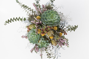 Bridal flowers bunch with succulent