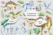 Watercolor Dinosaurs Clipart, an Animal Illustration by PassionPNGcreation (Thumbnail 3 of 3)