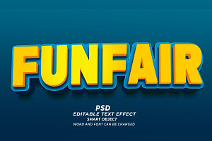 Funfair PSD 3d Editable Text Effect