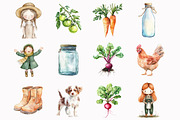 Watercolor Spring Farm Clipart, an Illustration by Design Market (Thumbnail 3 of 5)