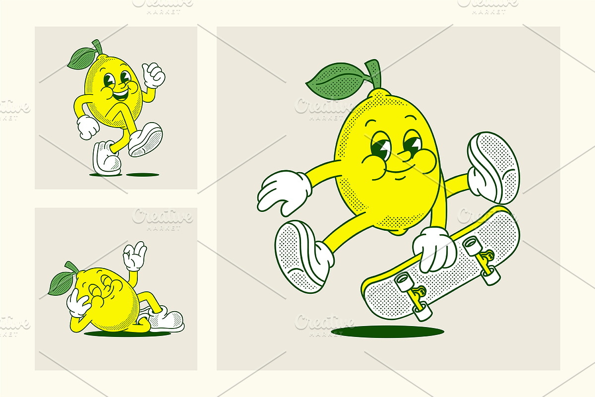Lemon Fruit Cartoon Character, a Food Illustration by ™Creasi (Photo 4 of 7)