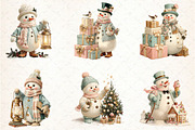 Whimsical Christmas Snowman Clipart, a Seasonal Illustration by Rose Art (Thumbnail 4 of 6)