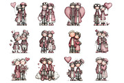 Quirky Valentine Old Couple Clipart, an Illustration by Design Market (Thumbnail 3 of 3)