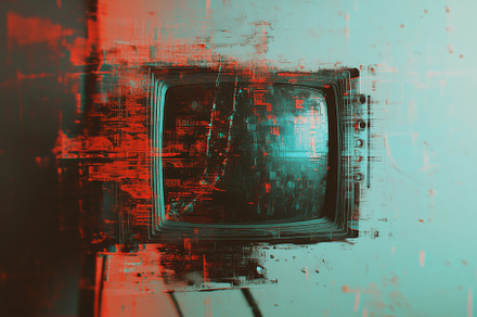 Glitch art digital noise on a vintag, a Photo by Iftikhar Alam