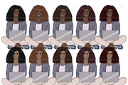 Study Beige Girls Clipart, a Person Illustration by GlamArtZhanna (Thumbnail 3 of 7)