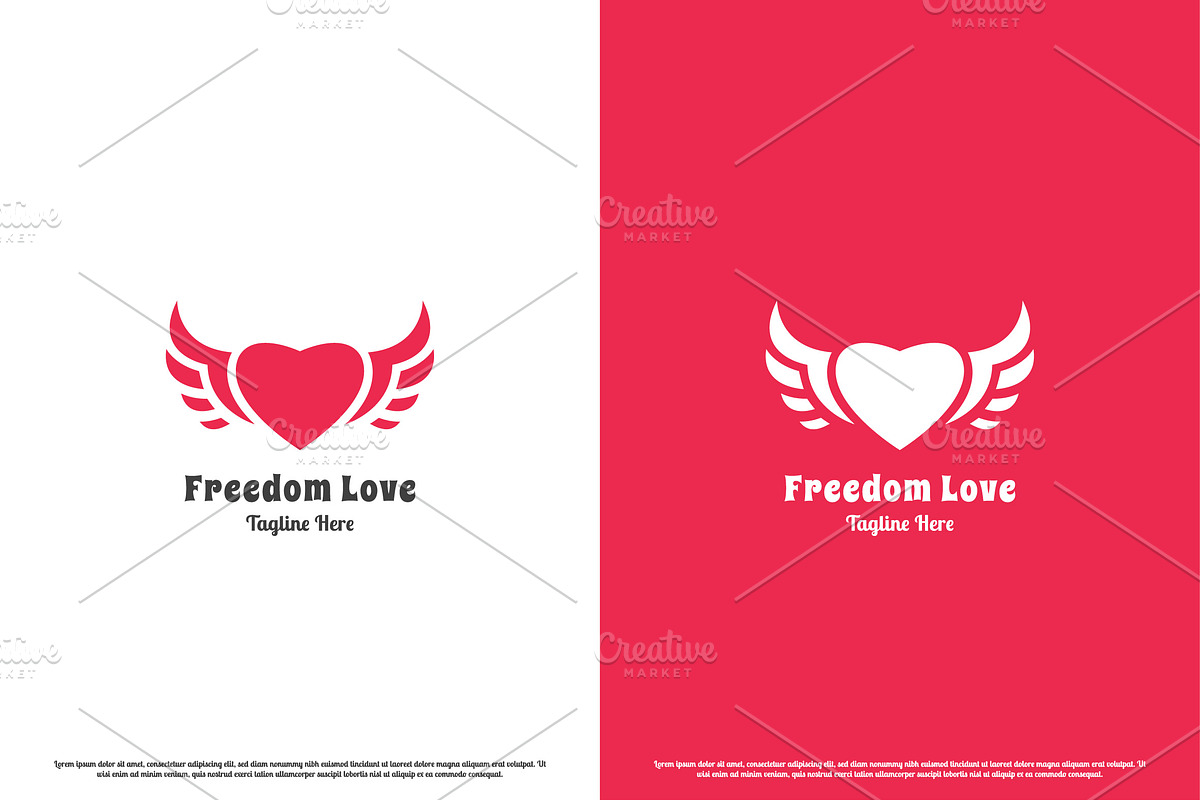 Heart Wing Shape Logo Design Icon, a Branding & Logo Template by Morvana Crew