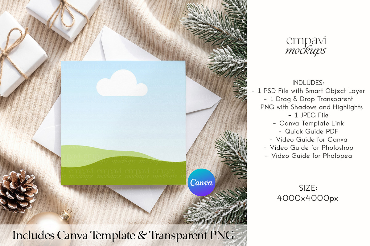Square Card Mockup, an Advertising Mockup by EmpaviMockups (Photo 3 of 5)
