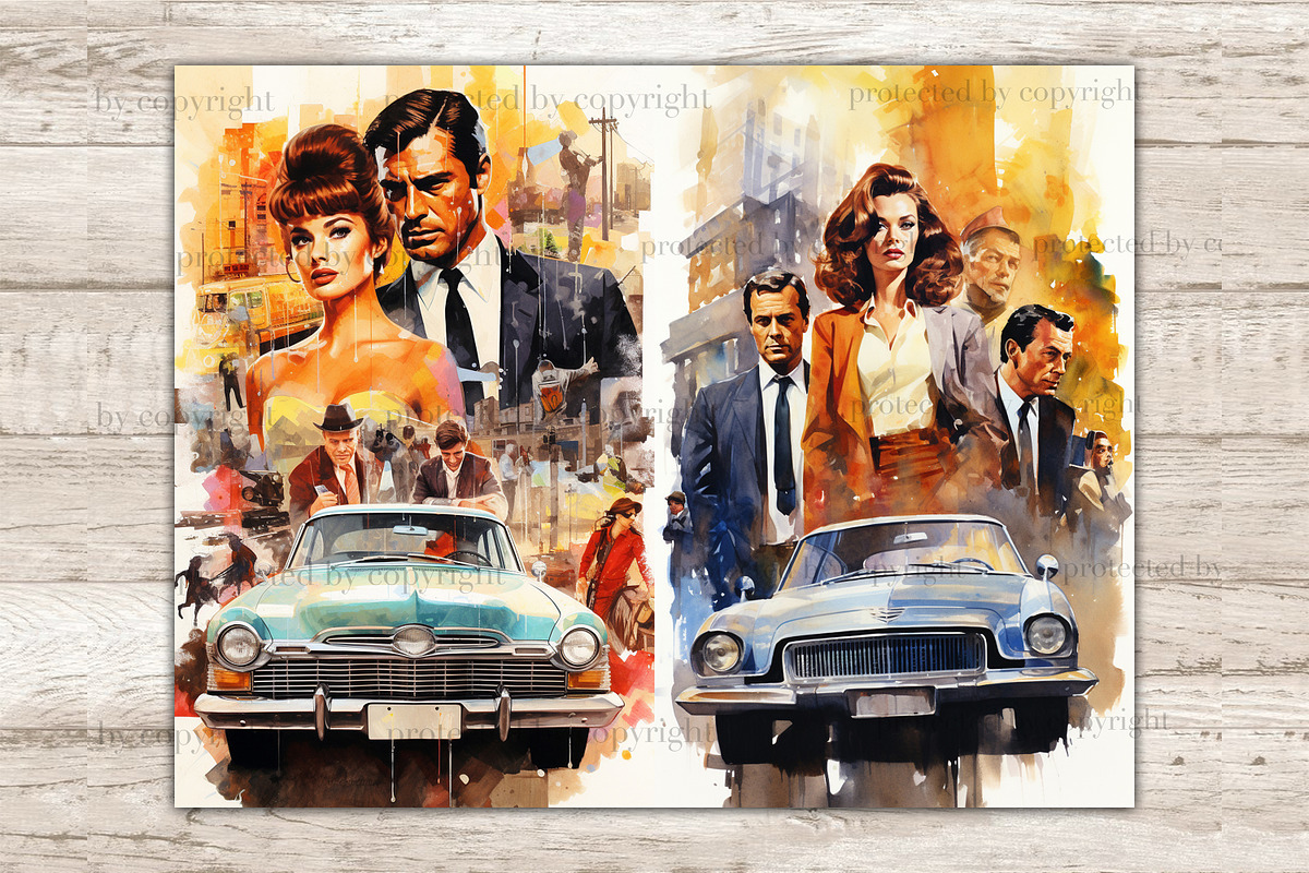 Retro Cinema Junk Journal Pages, a Person Illustration by GlamArtZhanna (Photo 3 of 9)