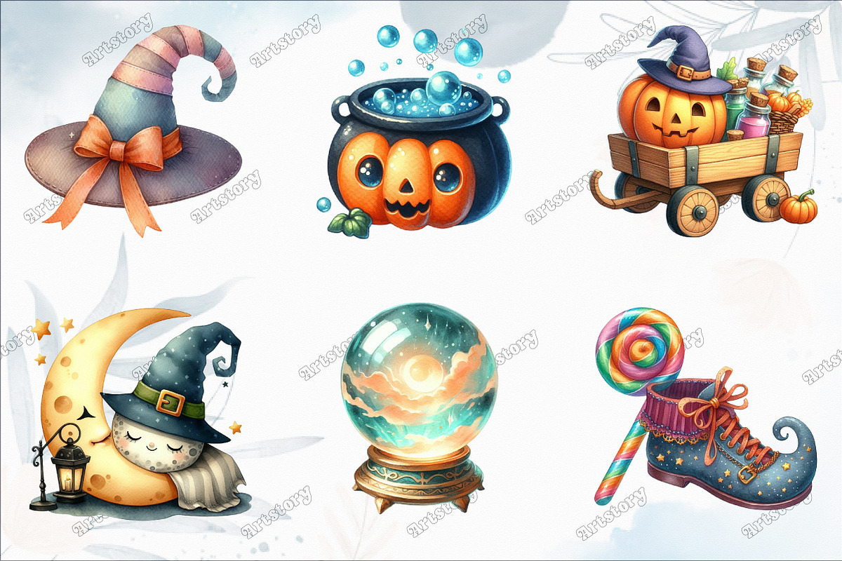 Cute Halloween Witch Clipart Png Bun, a Graphic by designcity5 (Photo 3 of 5)