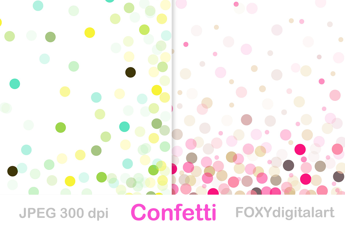 Confetti digital paper wedding, a Texture Graphic by FOXYdigitalart (Photo 3 of 3)