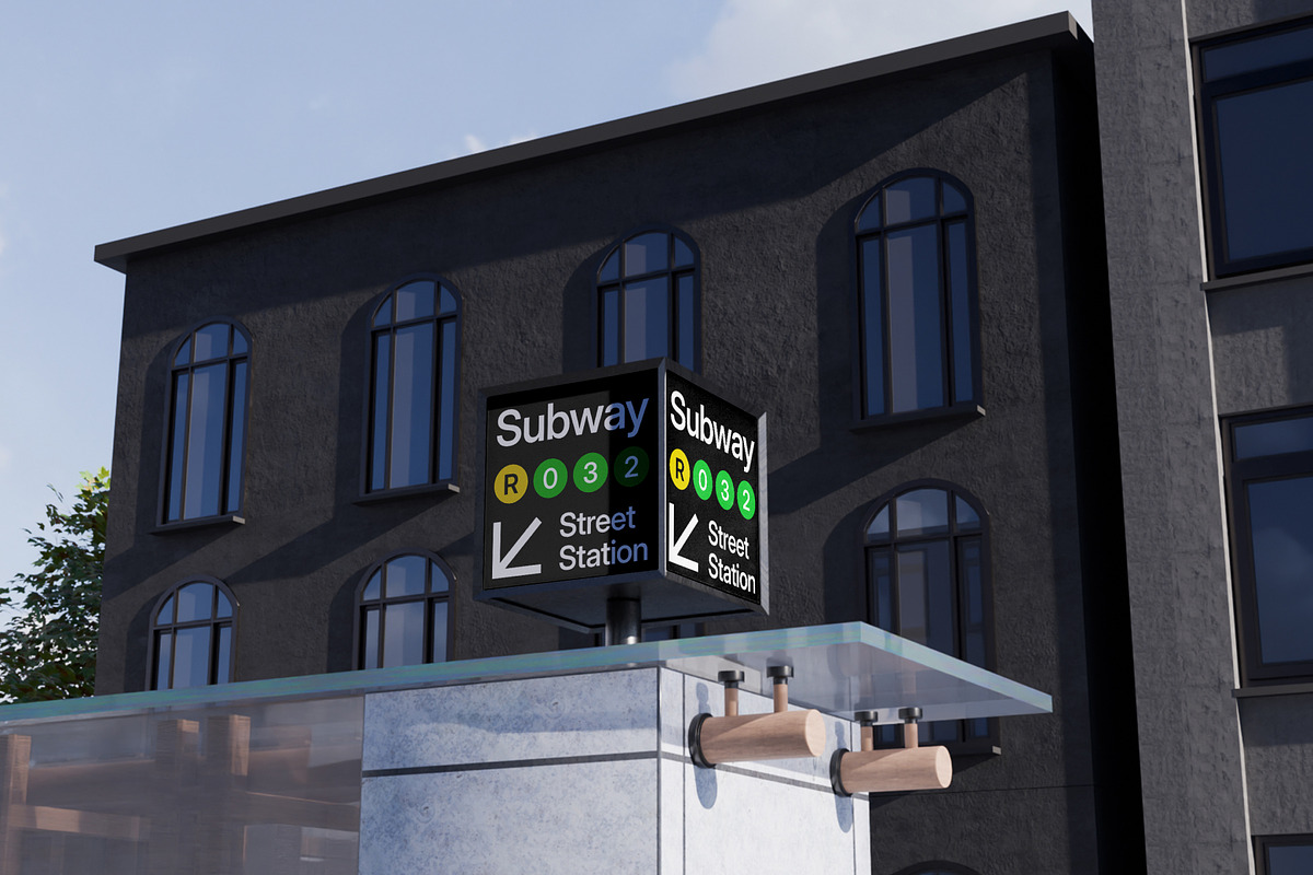Subway Sign Mockup, an Advertising Mockup by SLAB! Design (Photo 7 of 7)