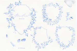 Porcelain Cobalt Blue Floral Clipart