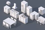 100 Low Poly Furniture Pack 4 in 1, a Furniture 3D Model by multimedia4ds (Thumbnail 9 of 10)