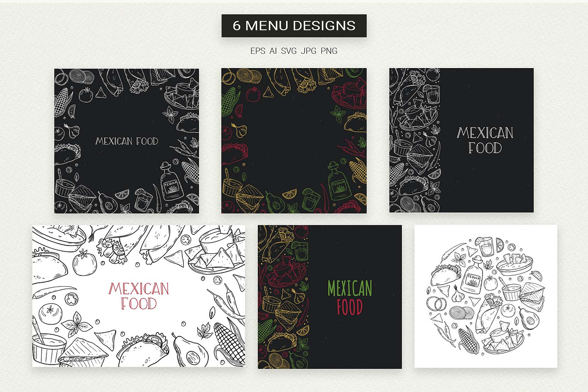 Mexican Food Line Art Set, a Food Illustration by Irina Ostapenko (Photo 5 of 6)