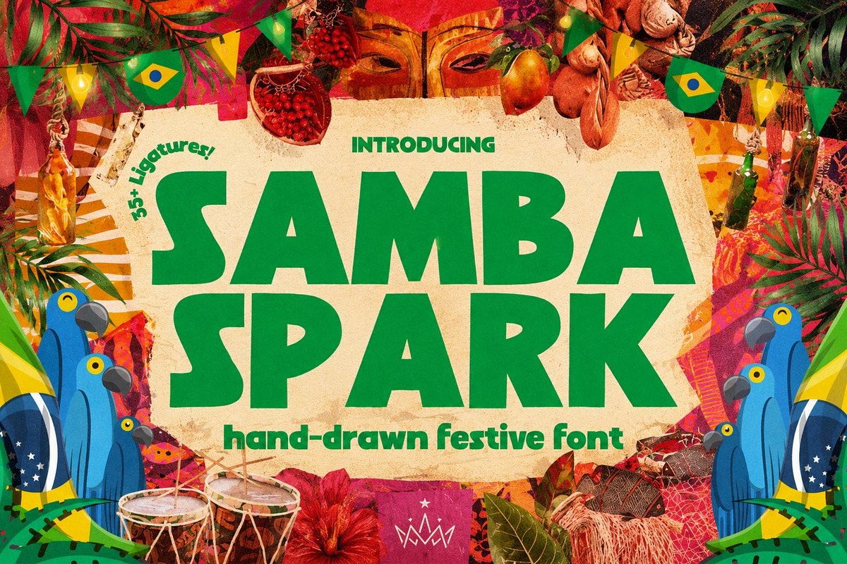 Samba Spark - Festive Cultural Font, a Handwritten Font by HipFonts (Photo 1 of 10)