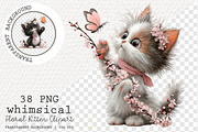 Whimsical Floral Kitten Clipart, a Transportation Illustration by Digital Artistic99 (Thumbnail 1 of 9)