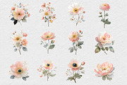 Romance Floral, Watercolor clipart, an Illustration by DreamCafeArt (Thumbnail 5 of 6)