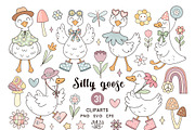 Cute Silly Goose Clipart, an Animal Illustration by JulzaArt (Thumbnail 1 of 5)