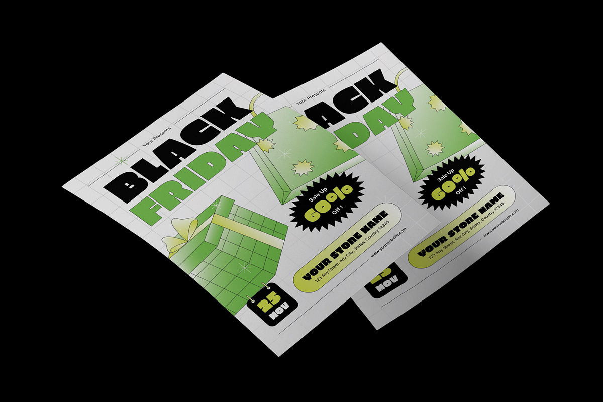 Green Classic Black Friday Flyer, a Flyer Template by Neermana (Photo 4 of 4)