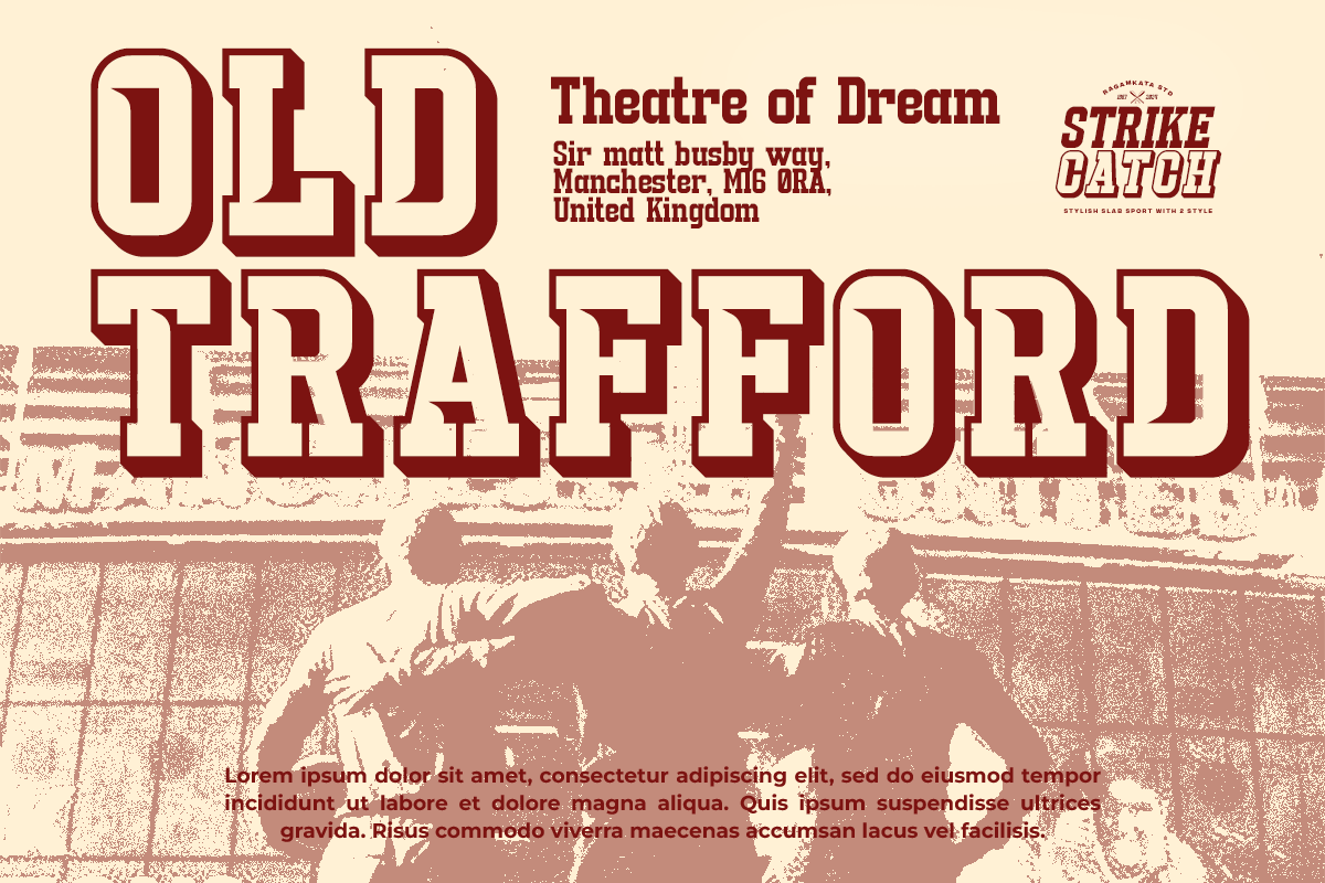 Strike Catch - Slab Sport Font, a Slab Serif Font by RagamKata (Photo 3 of 12)