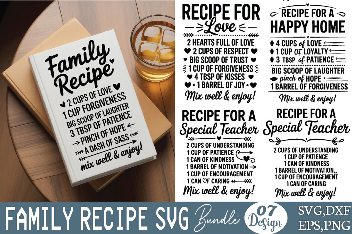 Family Recipe SVG Bundle, an Object Graphic by DollarSmart