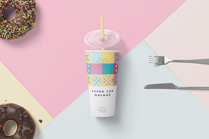 Long Disposable Paper Cup Mockups