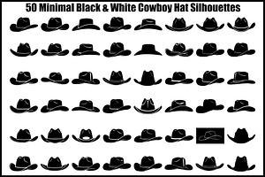 Minimal Cowboy Hat Silhouette Bundle, an Illustration by Designs_River