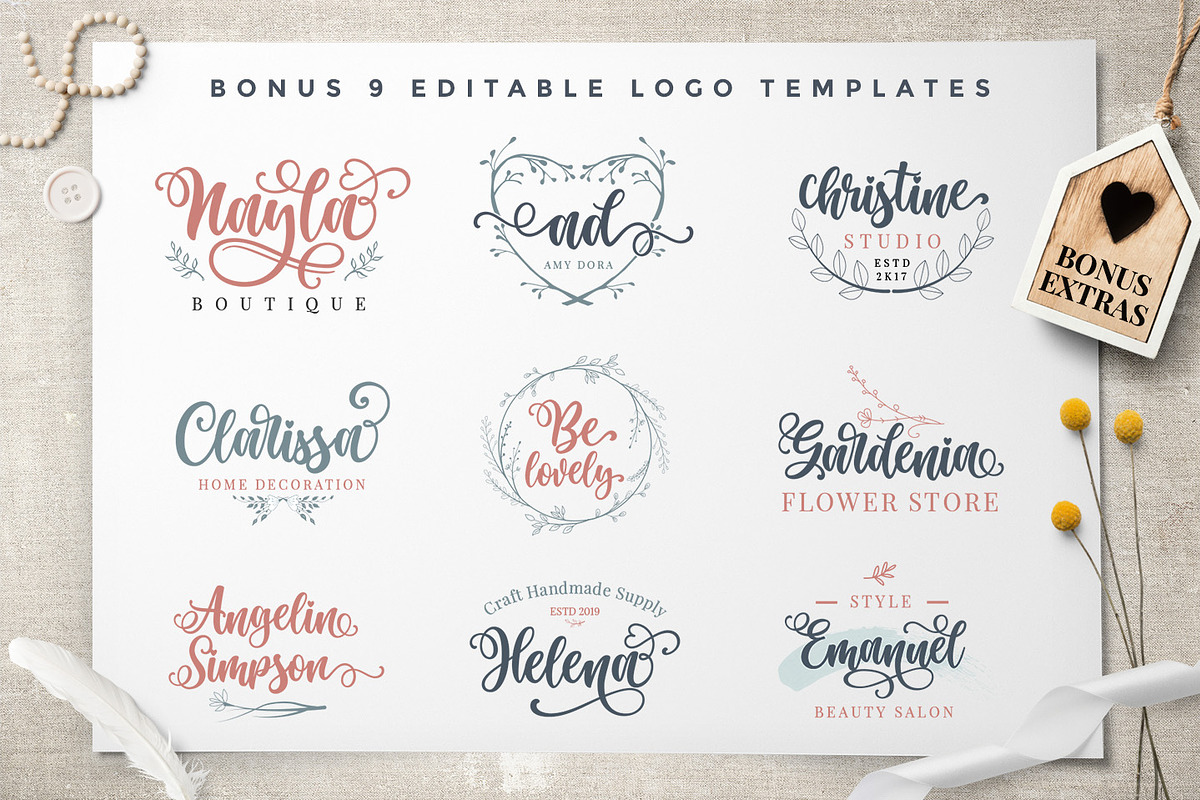 Haniberryku - Beautiful Script Font preview 8