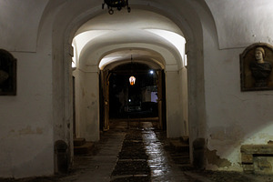 Porch with Bas-relief portraits on the ground floor of Villa Palagonia in Baghe, an Architecture Photo by Bepslabor