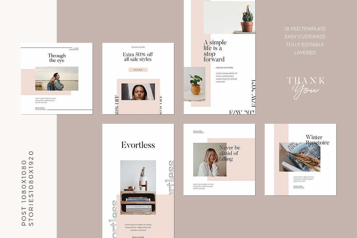 Evortless Instagram Template, a Social Media Template by Creatchees.std (Photo 4 of 4)