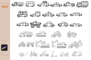 Vehicles Stamps Children Cartoon Car