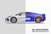 2020 Mid-Engine Supercar Coupe Set, an Advertising Mockup by Halal Graphic Studio (Thumbnail 5 of 12)