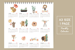 Calendar 2018 With Cute Animal 2