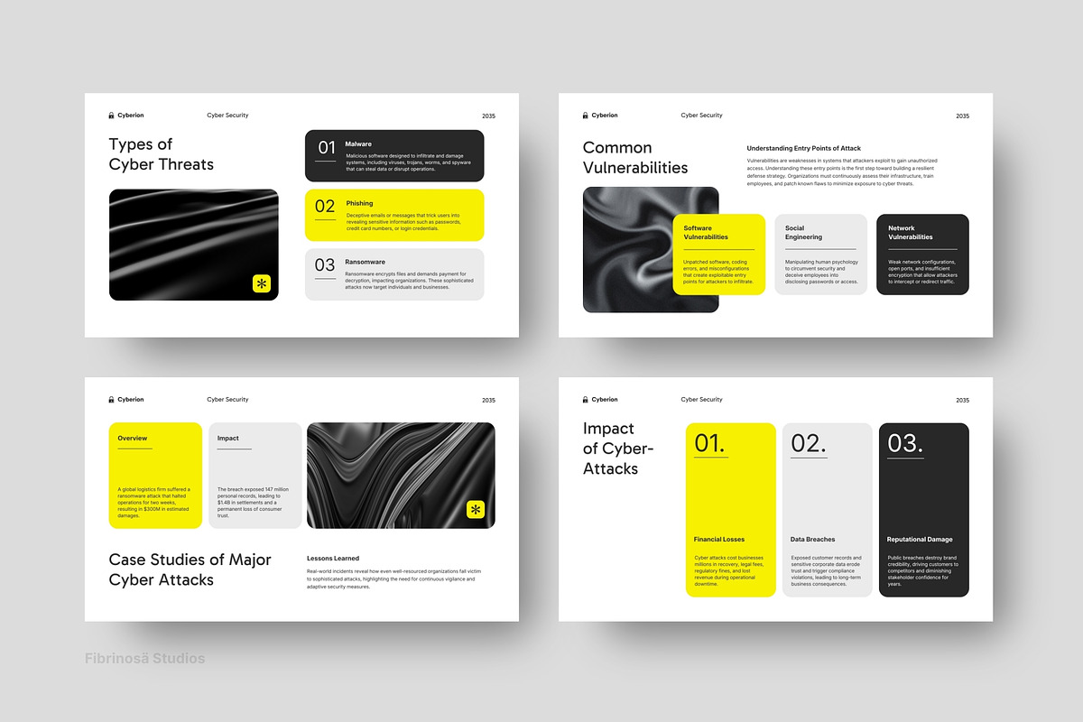 Cybersecurity Company Pitch Deck, a Presentation Template by FIBRINOSÄ (Photo 4 of 7)