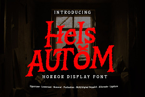Hels Autom - Horror Display Font, a Handwritten Font by twinstd