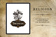 100 Religion,Procreate Tattoo Stamps, a Brush Add-On by Torus1 (Thumbnail 5 of 5)