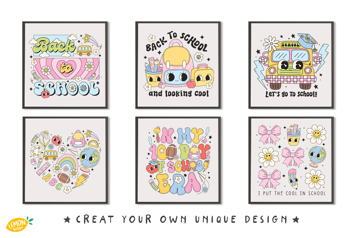 Retro School PNG Clipart Bundle, a Seasonal Illustration by LemonDesign (Photo 9 of 9)