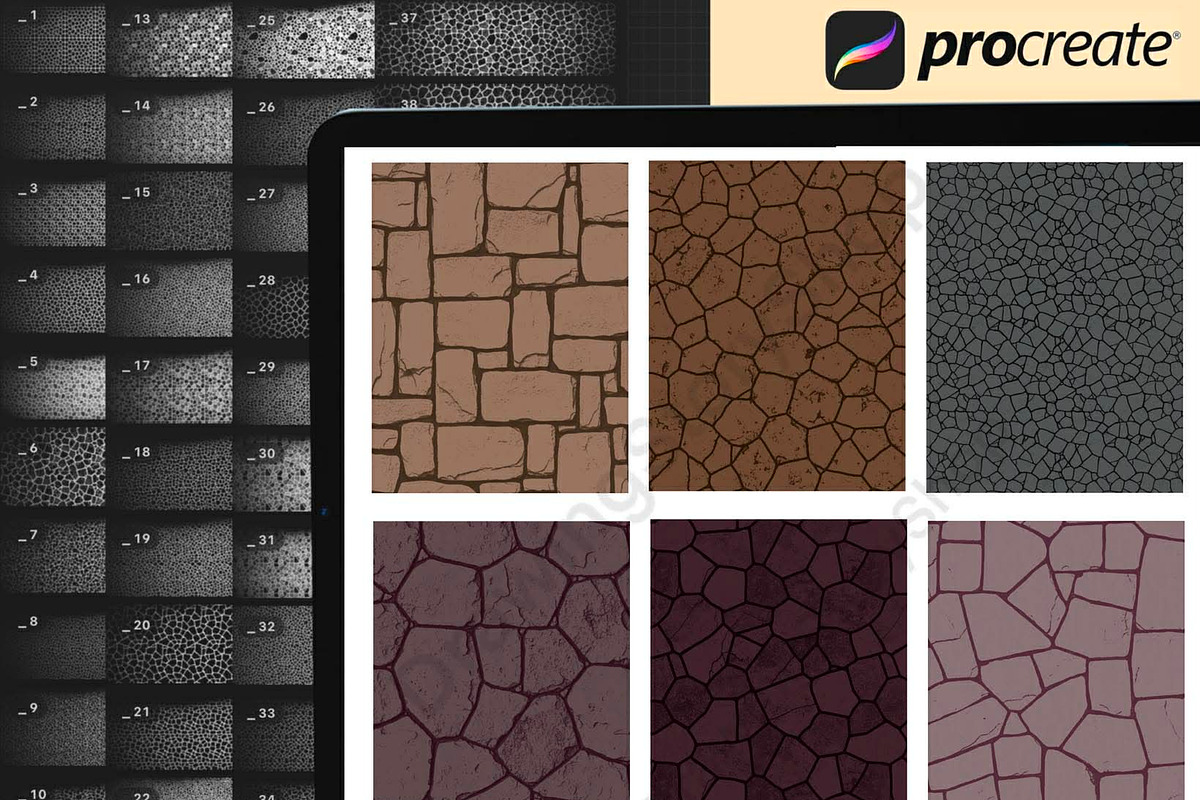 120 Procreate Stone Textures Brushes, a Brush Add-On by DrawingStoryShop (Photo 6 of 6)