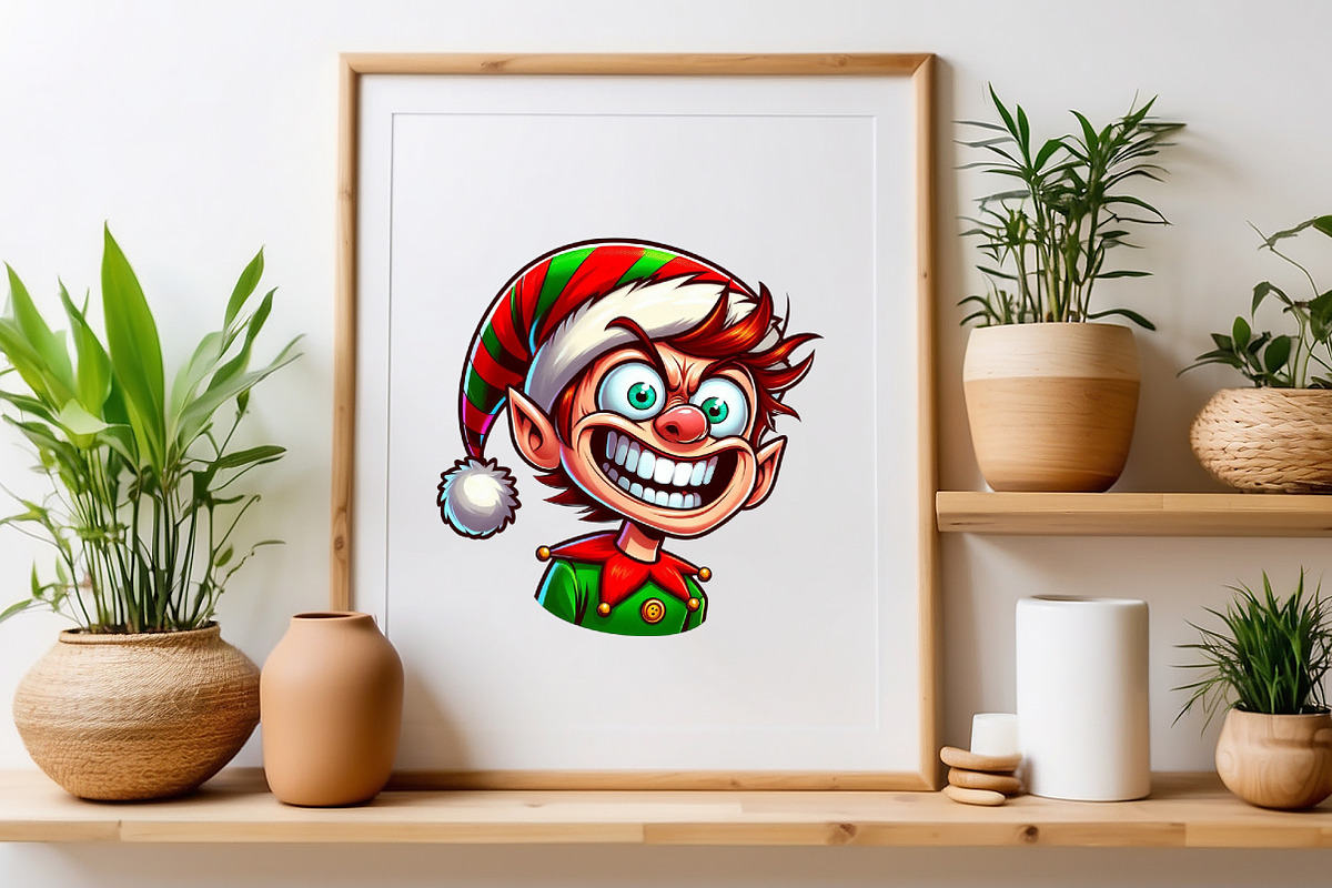 Christmas Crazy Elf PNG Clipart, a Seasonal Illustration by Craft Nest (Photo 4 of 5)